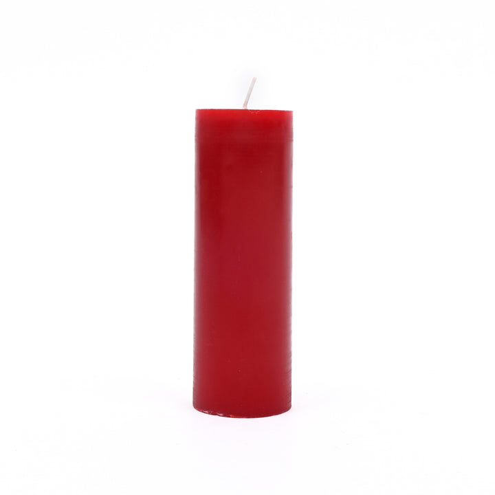 Christmas Pillar Candle (Non-Scented) | Red Decorative Holiday Candles, 3.5 x 5 x 7.5 Inch