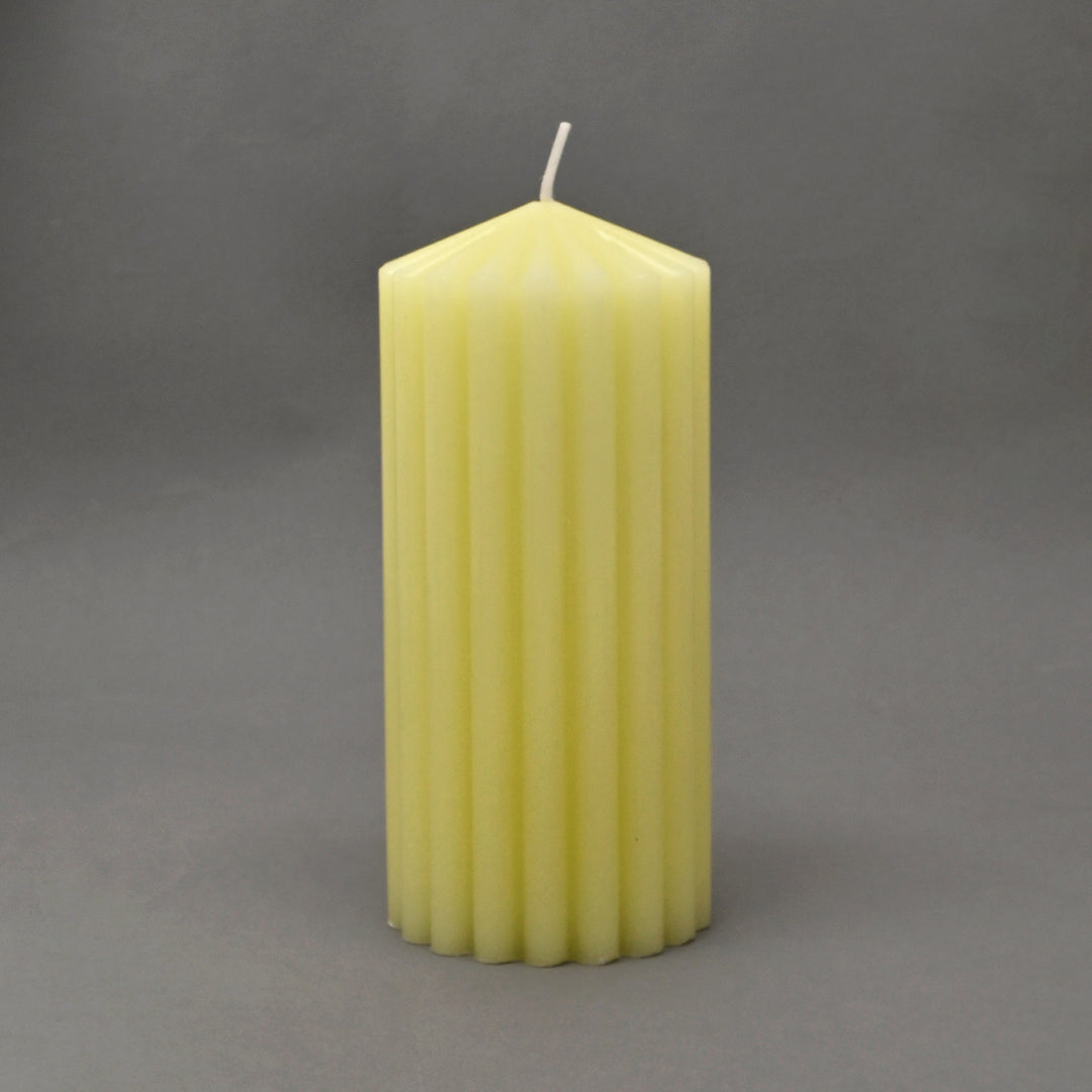 Ribbed Pillar Candle (Non-Scented) | 6.5 Inch