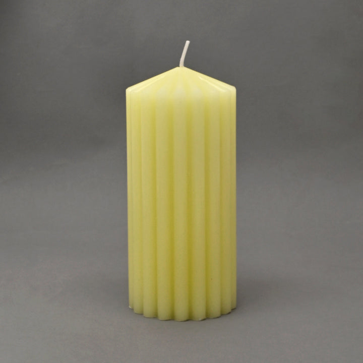 Ribbed Pillar Candle (Non-Scented) | 6.5 Inch