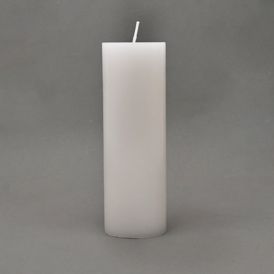 Christmas Pillar Candle (Non-Scented) | White Decorative Holiday Candles, 3.5 x 5 x 7.5 Inch