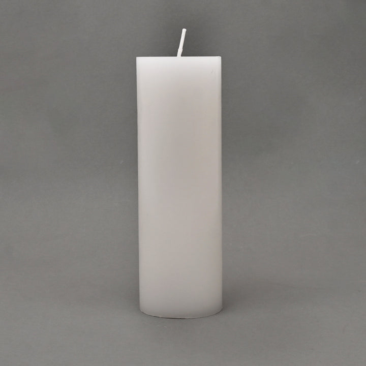 Christmas Pillar Candle (Non-Scented) | White Decorative Holiday Candles, 3.5 x 5 x 7.5 Inch