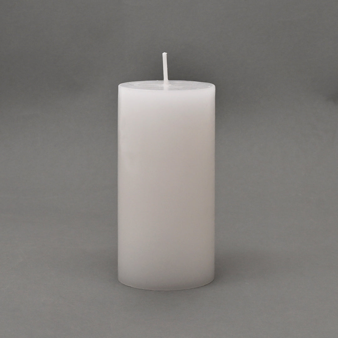 Christmas Pillar Candle (Non-Scented) | White Decorative Holiday Candles, 3.5 x 5 x 7.5 Inch
