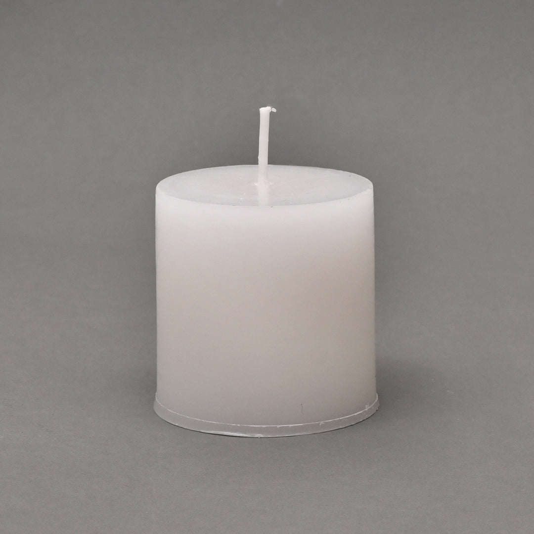 Christmas Pillar Candle (Non-Scented) | White Decorative Holiday Candles, 3.5 x 5 x 7.5 Inch