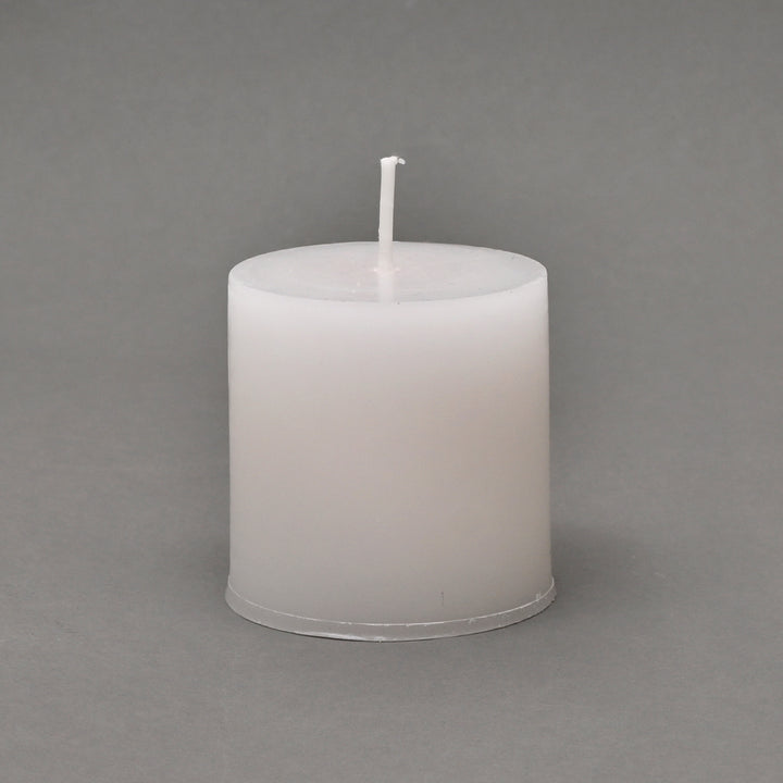 Christmas Pillar Candle (Non-Scented) | White Decorative Holiday Candles, 3.5 x 5 x 7.5 Inch