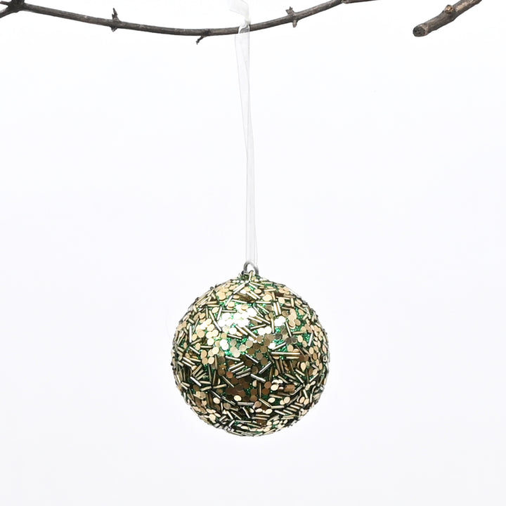 Green Beaded Hanging Ball Ornaments