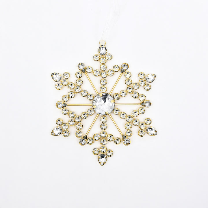 Silver Beaded Snowflake | Christmas Hanging Ornament