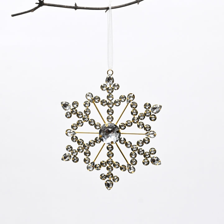 Silver Beaded Snowflake | Christmas Hanging Ornament