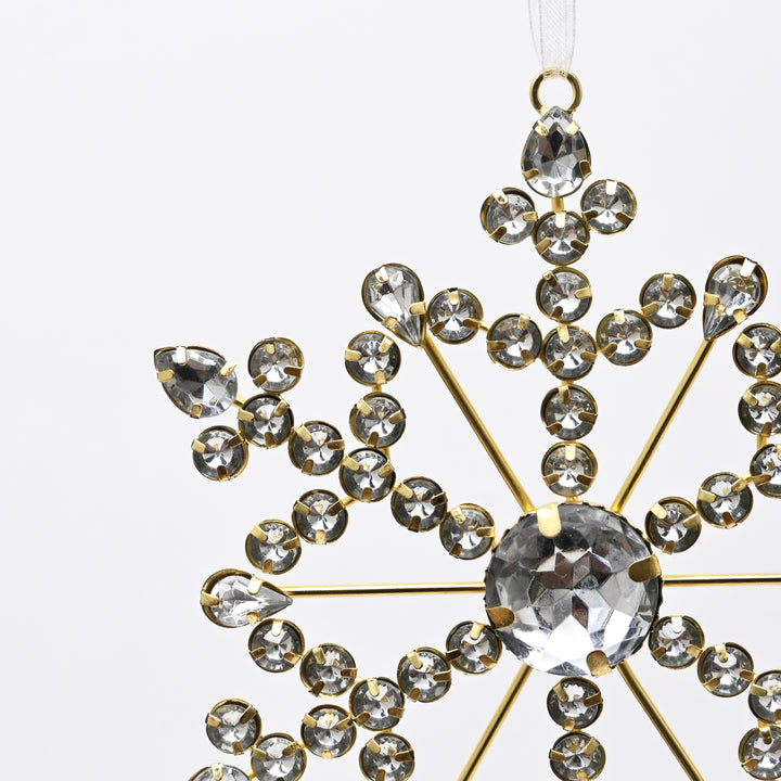 Silver Beaded Snowflake | Christmas Hanging Ornament