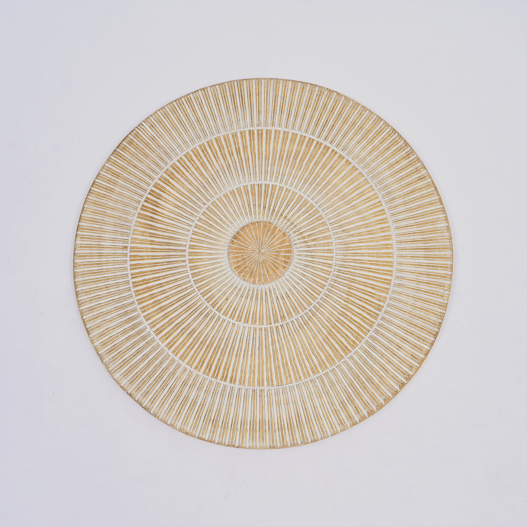 Wooden Wall Decor | Hand Carved Round Wall Accent | 36" Handmade Solid Wood Wall Art | Living Room, Bedroom & Entryway