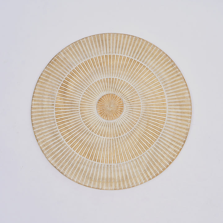 Wooden Wall Decor | Hand Carved Round Wall Accent | 36" Handmade Solid Wood Wall Art | Living Room, Bedroom & Entryway