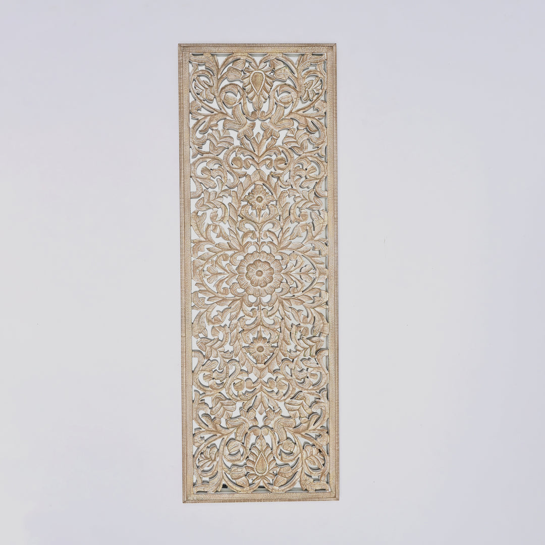Wood Floral Hand Carved Wall Accent | Handmade Wooden Wall Art | Boho & Vintage Home Decor | Living Room, Bedroom & Entryway