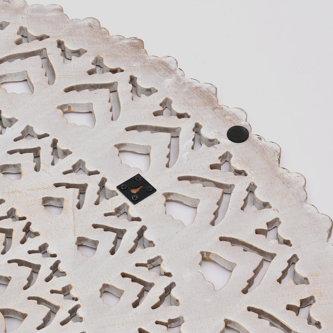 Wall Decor | Wooden Floral Hand Carved Mandala 48" Round Wall Art | Handmade Solid Wood Wall Hanging | Living Room, Bedroom & Entryway