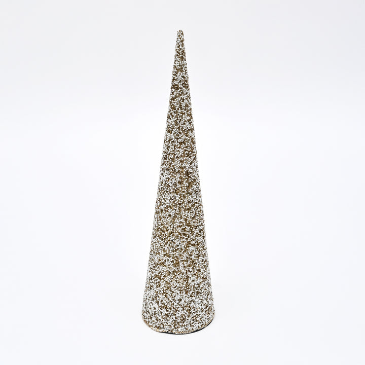 Beaded Cone Christmas Ornament | Gold & Silver, 18"