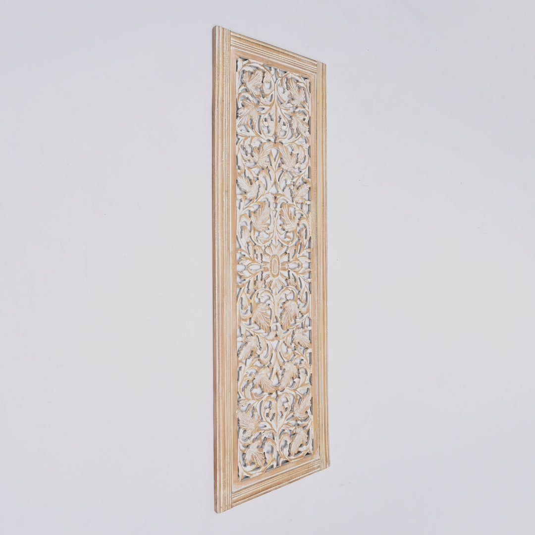 Wall Decor | Wooden Floral Hand Carved Mandala Solid Wood Wall Art | Boho & Vintage Home Decor Accent | Living Room, Bedroom & Entryway