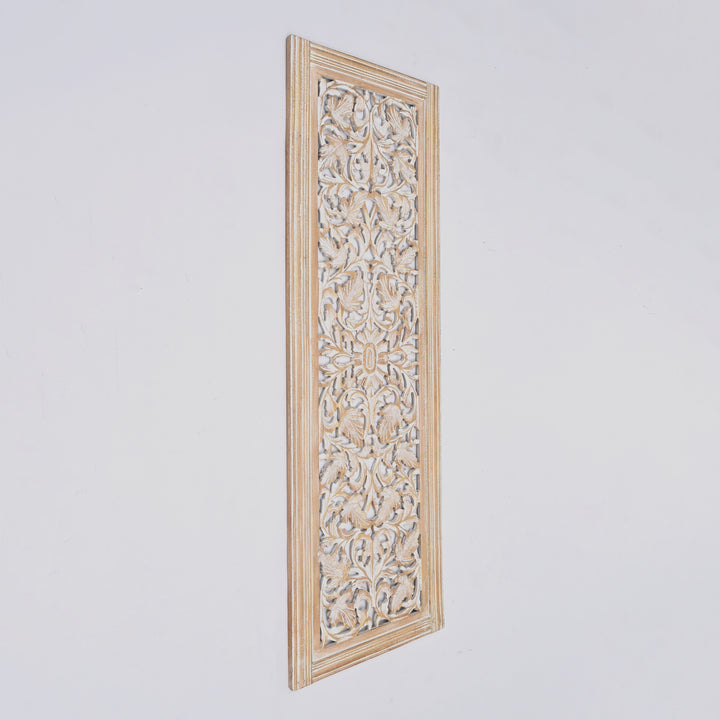 Wall Decor | Wooden Floral Hand Carved Mandala Solid Wood Wall Art | Boho & Vintage Home Decor Accent | Living Room, Bedroom & Entryway