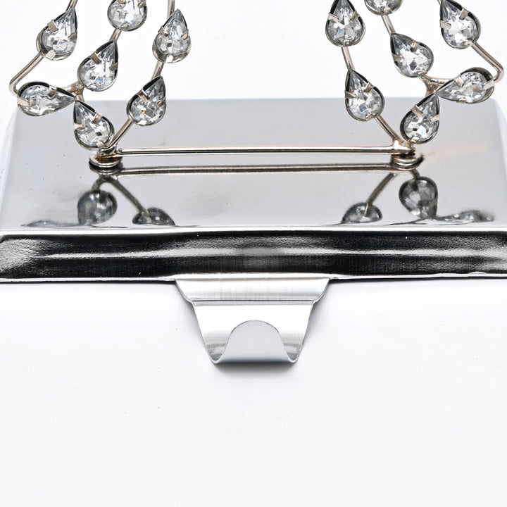 Silver Beaded Bow Christmas Stocking Holder