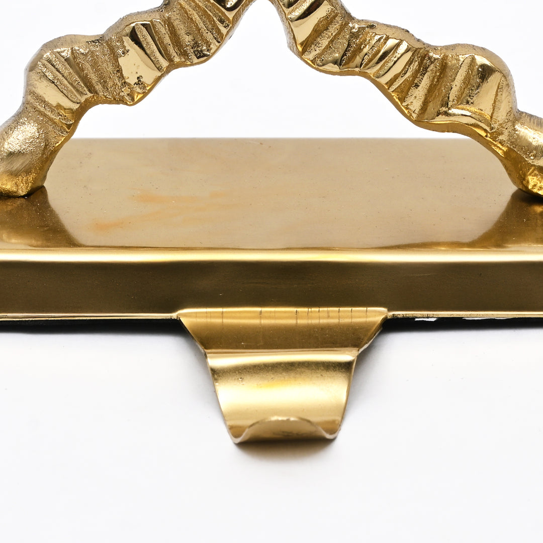 Gold Bow Christmas Stocking Holder