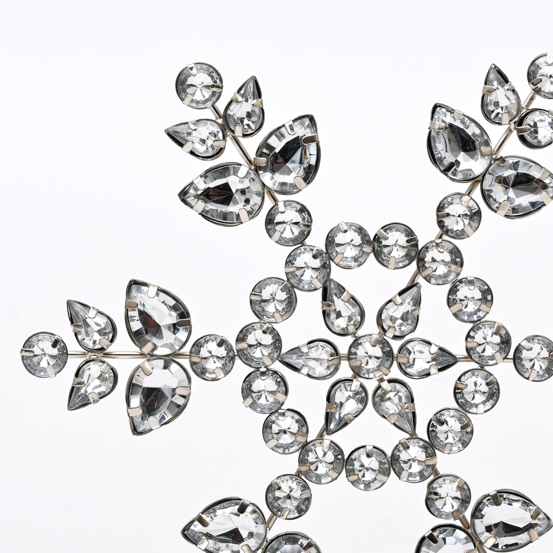 Silver Beaded Snowflake Christmas Stocking Holder