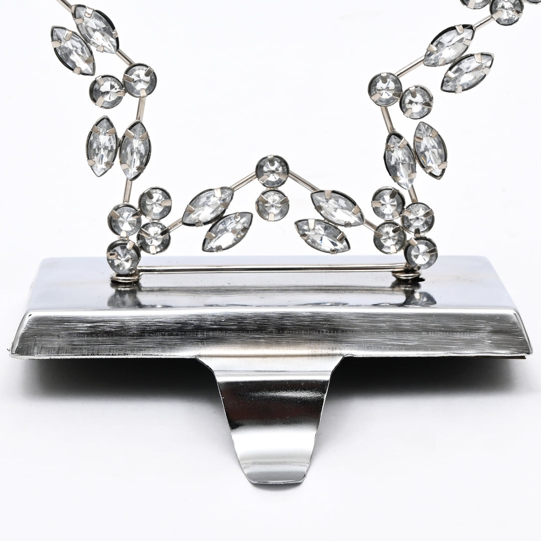 Silver Beaded Star Christmas Stocking Holder