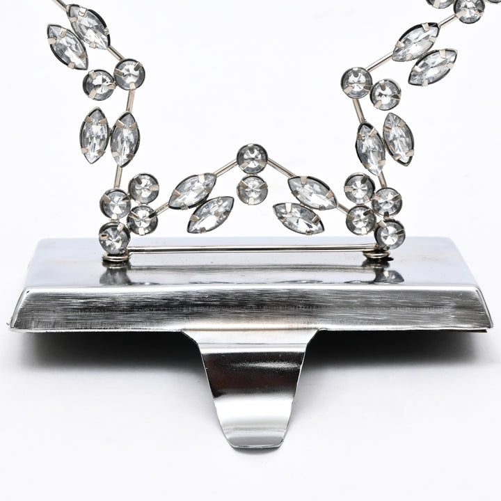 Silver Beaded Star Christmas Stocking Holder