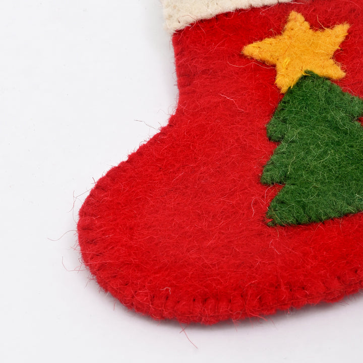 Mini Christmas Stocking Décor | Red Holiday Hanging Ornament
