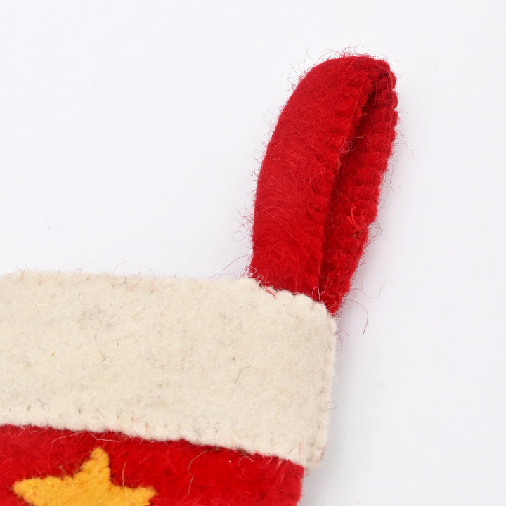 Mini Christmas Stocking Décor | Red Holiday Hanging Ornament