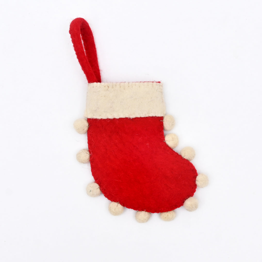 Mini Christmas Stocking Decor | Felt Holiday Hanging Ornament