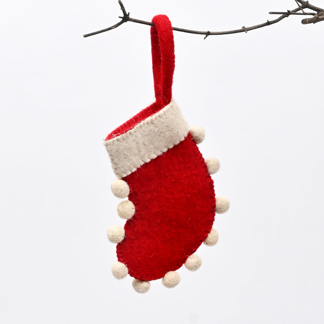 Mini Christmas Stocking Decor | Felt Holiday Hanging Ornament