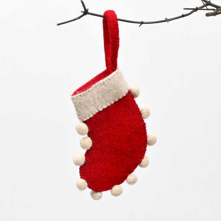 Mini Christmas Stocking Decor | Felt Holiday Hanging Ornament