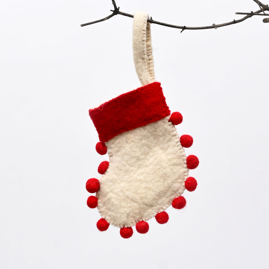 Mini Christmas Stocking Decor | Holiday Hanging Ornament