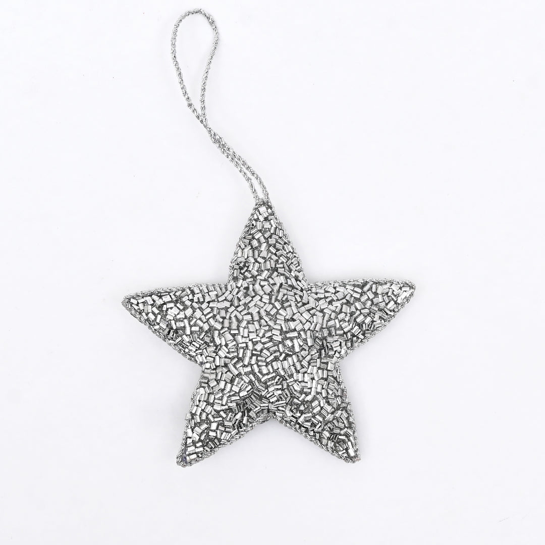 Decorative Hanging Star Ornament | Silver | Holiday Décor