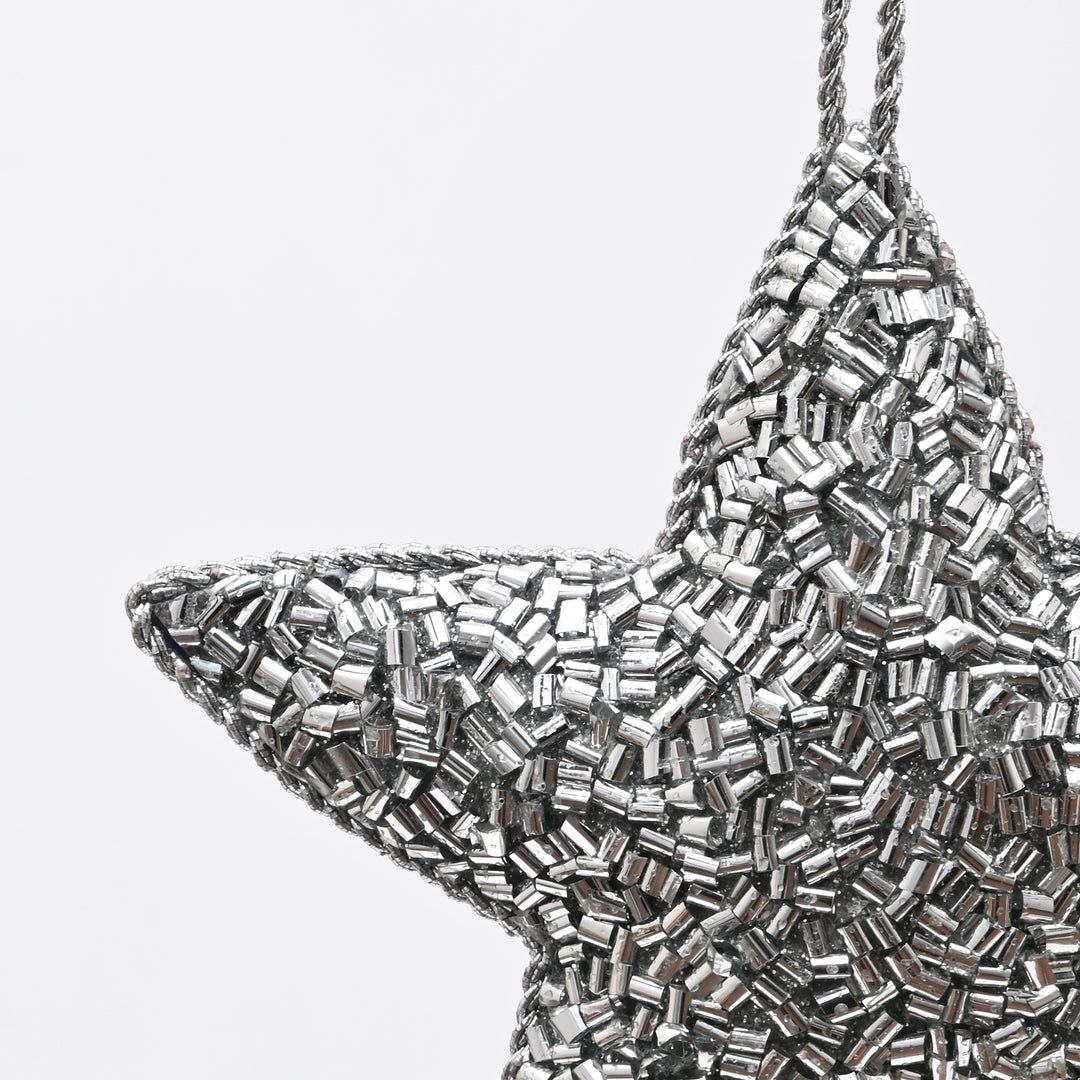 Decorative Hanging Star Ornament | Silver | Holiday Décor