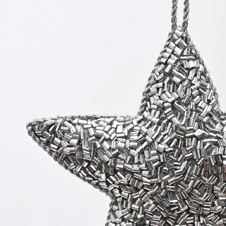 Decorative Hanging Star Ornament | Silver | Holiday Décor
