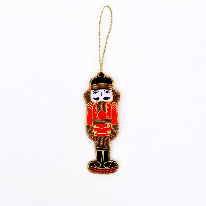 Decorative Hanging Nutcracker Ornament | Green-Red