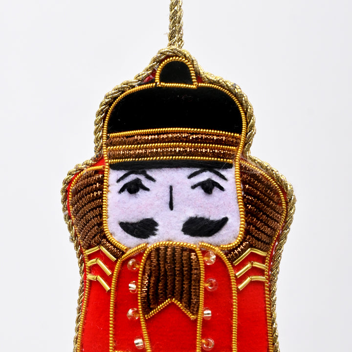 Decorative Hanging Nutcracker Ornament | Green-Red