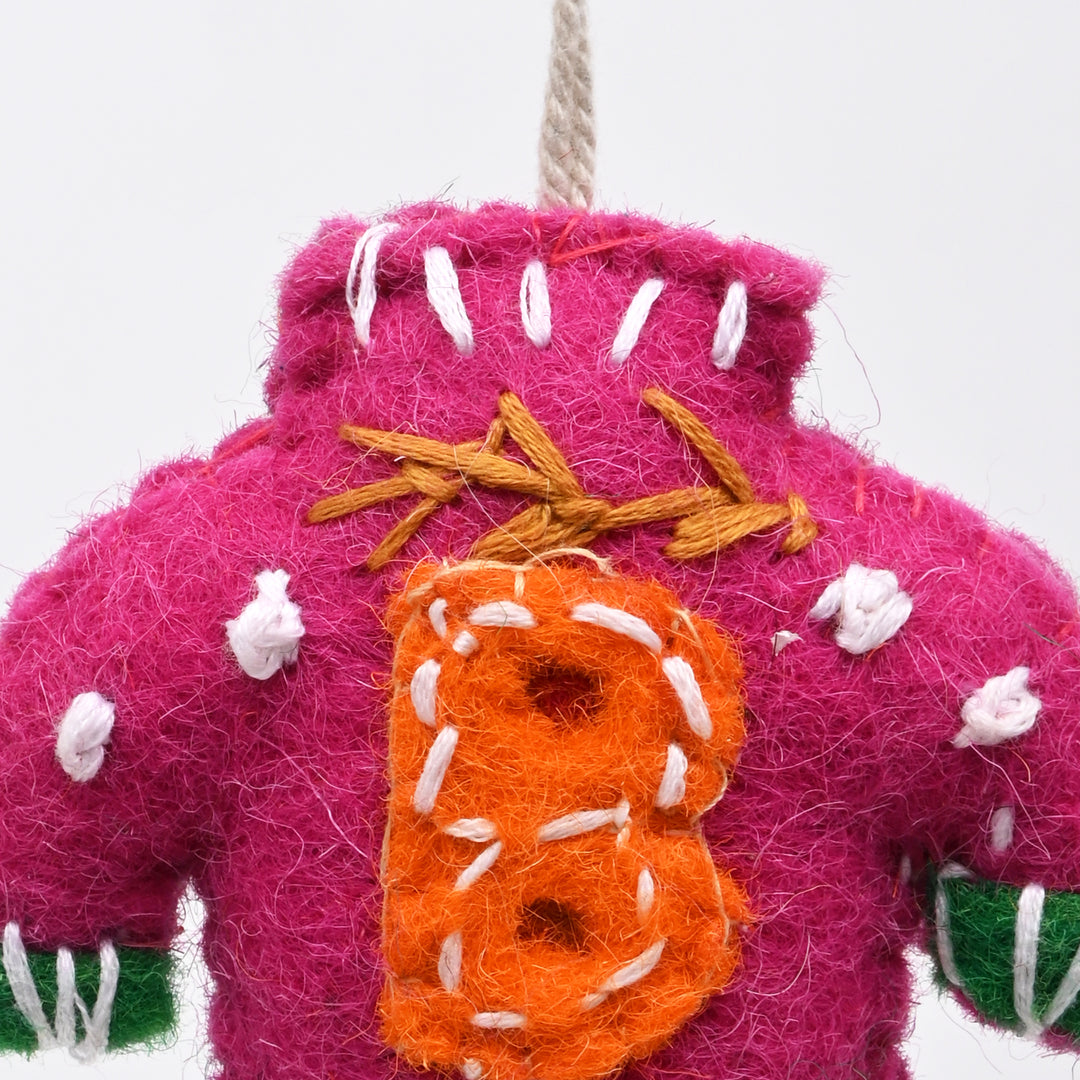 Christmas Hanging Felt Ornament | Pink