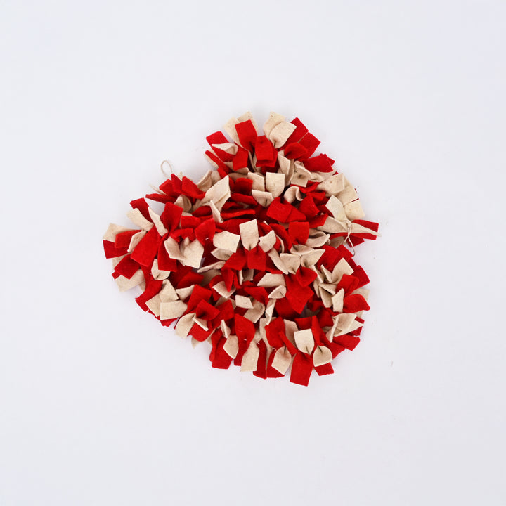 Christmas Felt Garland | Red White Ruffled | Holiday Decor
