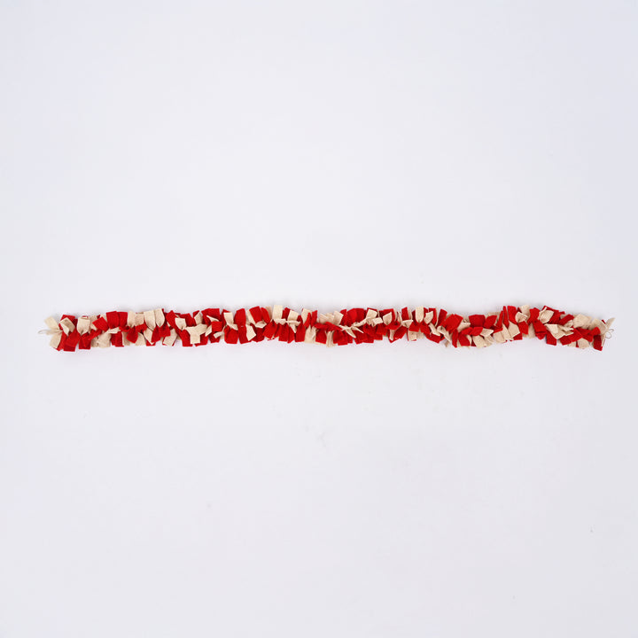 Christmas Felt Garland | Red White Ruffled | Holiday Decor
