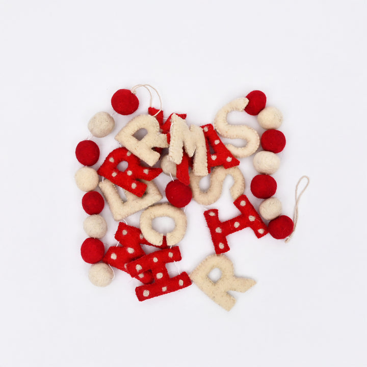 Felt Garland | Red & White | Christmas Décor