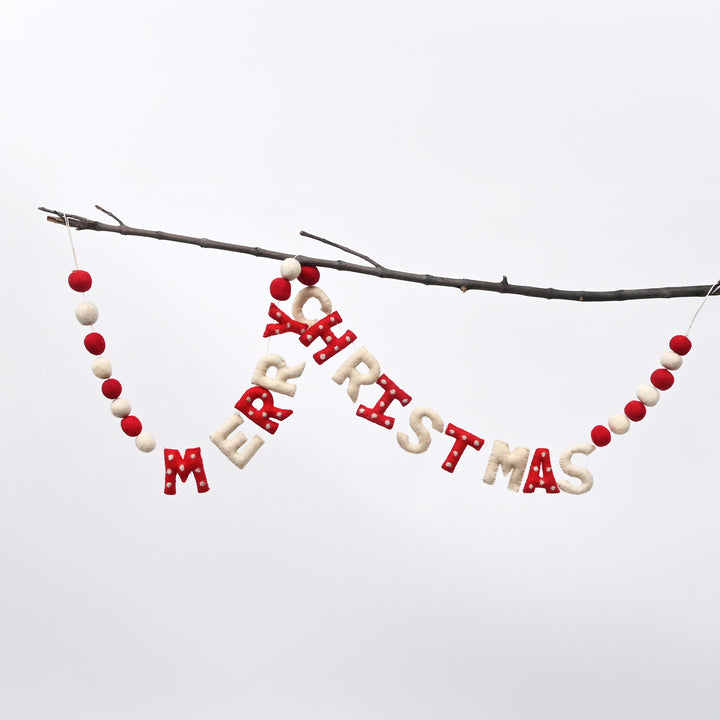 Felt Garland | Red & White | Christmas Décor