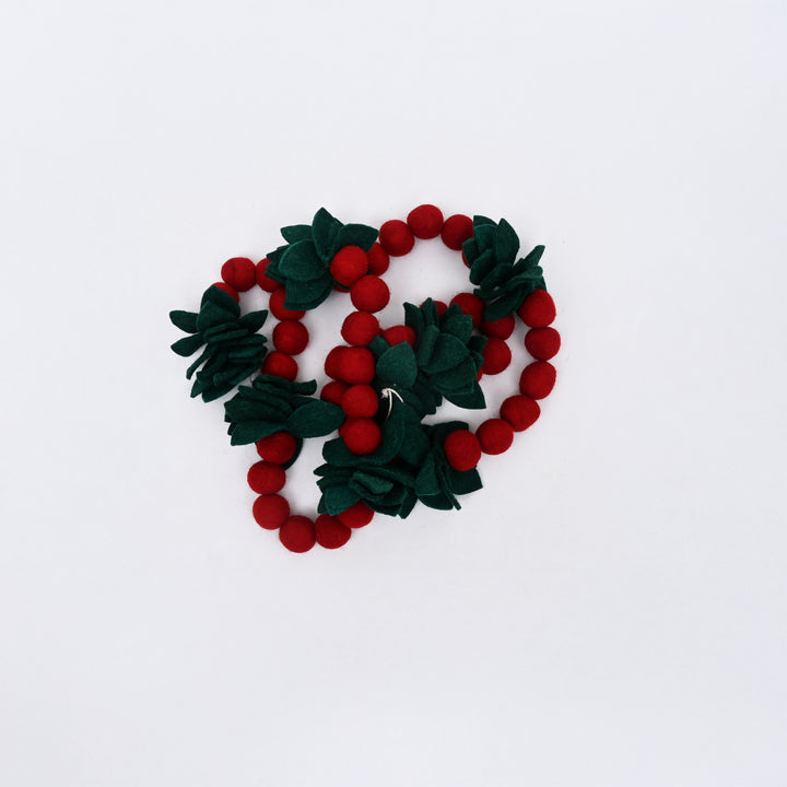 Christmas Felt Garland | Red & Green | Holiday Decoration