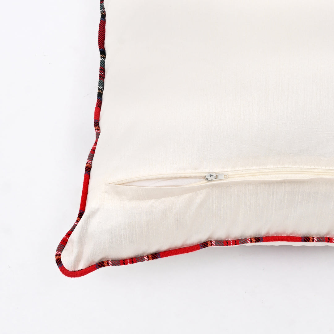 Decorative Pillow | Poly Dupion Pillow with Embroidery | 18x18"