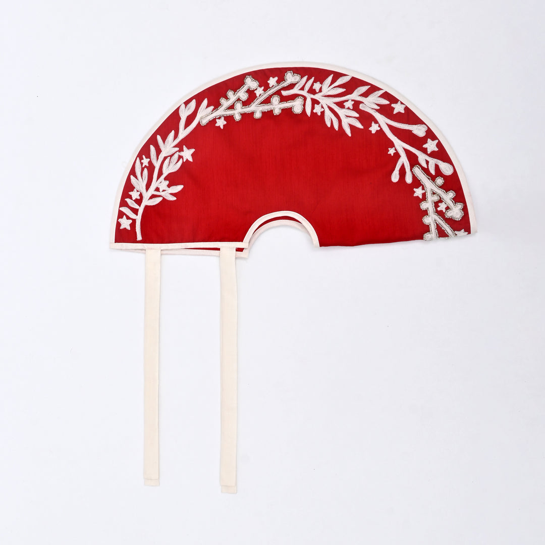 Red Beaded Christmas Tree Skirt 22 inch