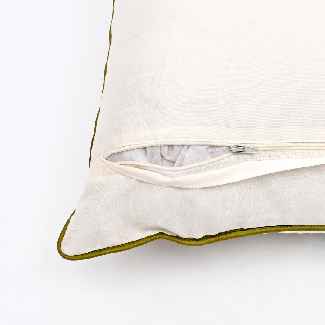 Decorative Pillow | Cotton Slub Decorative Pillow with Embroidery | 18x18"