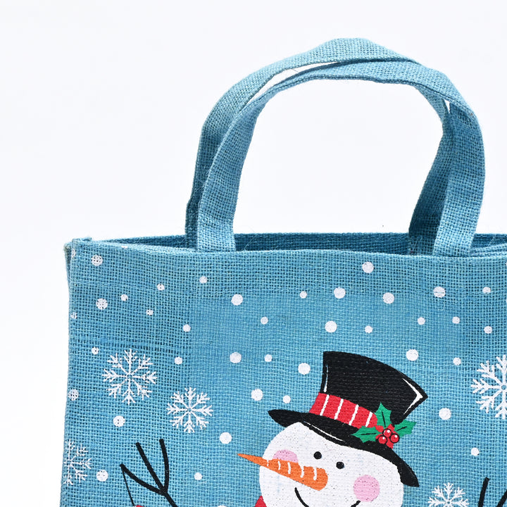 Christmas Gift Bag | Laminated Printed Gift Bag | Ice Blue