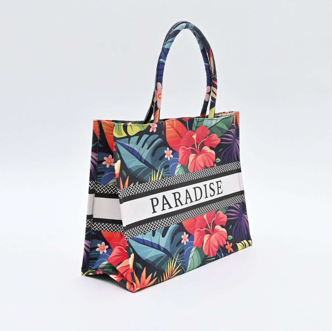 Carry Bag | Tropical Floral Canvas Bag