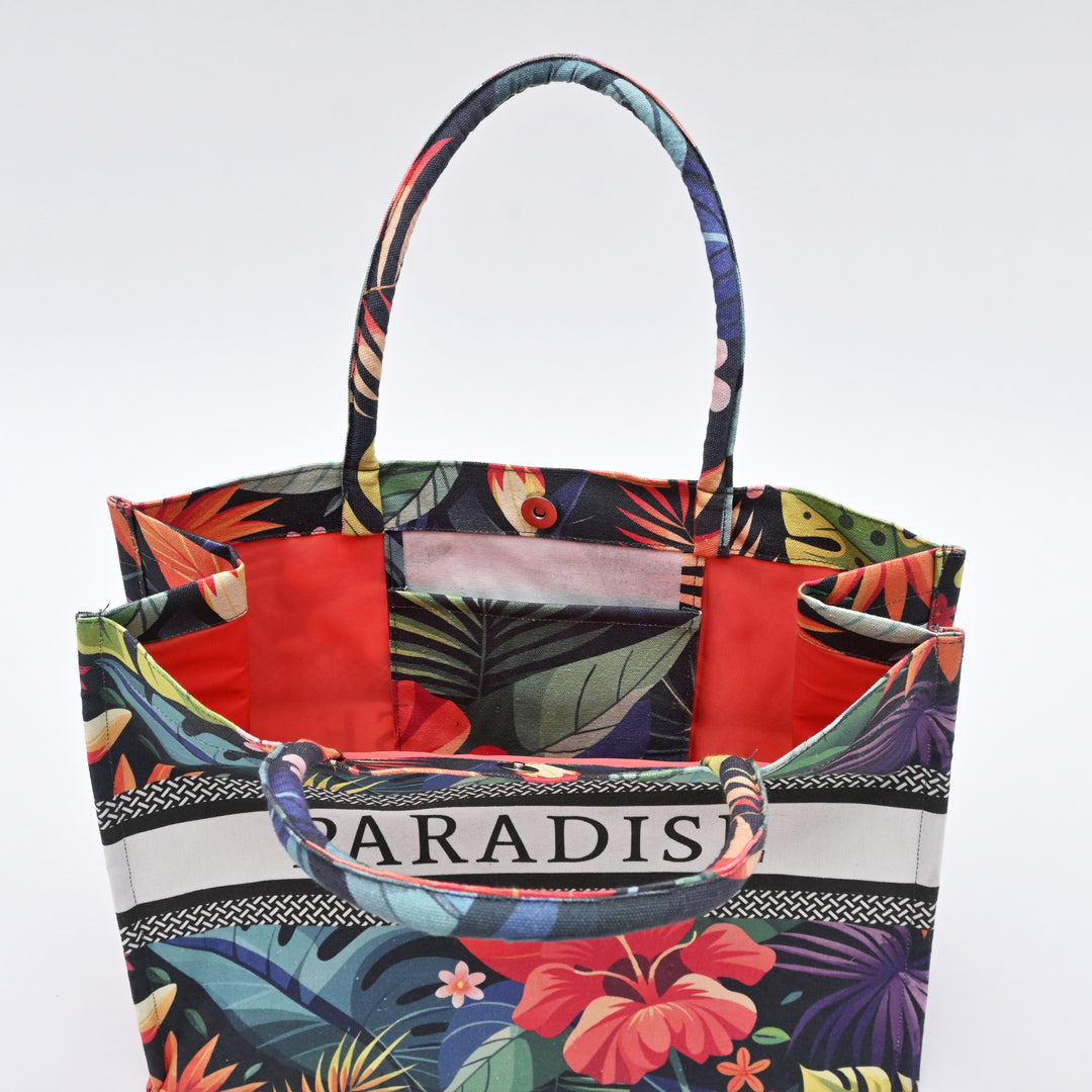 Carry Bag | Tropical Floral Canvas Bag