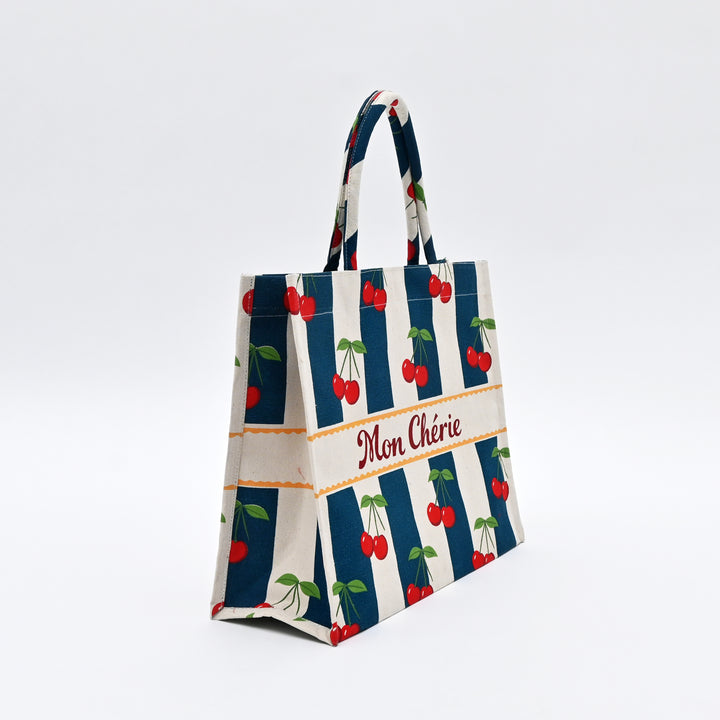 Carry Bag | Stylish Striped Canvas Tote Bag
