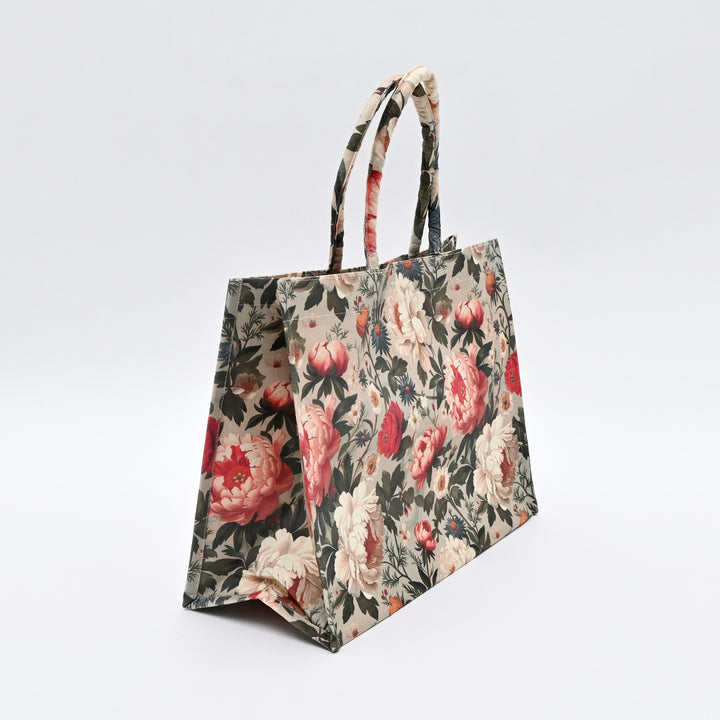 Shopper Bag | Abstract Floral Canvas Carry Bag