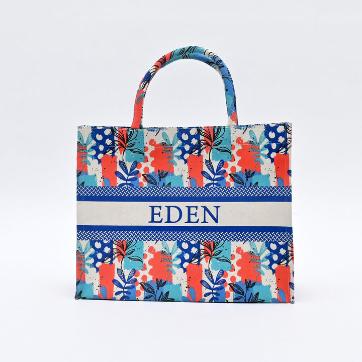Carry Bag | Artistic Floral-Printed Canvas Tote Bag